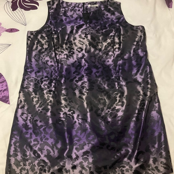 Plus Size 22 Nygard Collection Purple Black Ombre Leopard Print Satin Lined - Picture 3 of 15